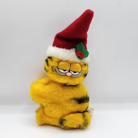 Dakin Other - 1981 Garfield Plush Hugger Pencil Top Dakin Swivel Head Santa Hat w Bell